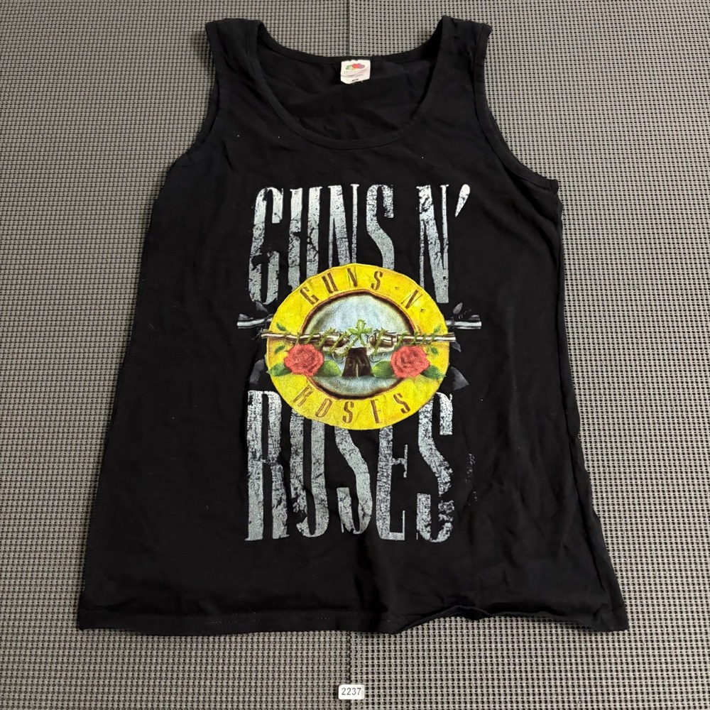Fruit of the Loom Guns N Roses Tank Top Black Graphic Rock Band Shirt Womens M